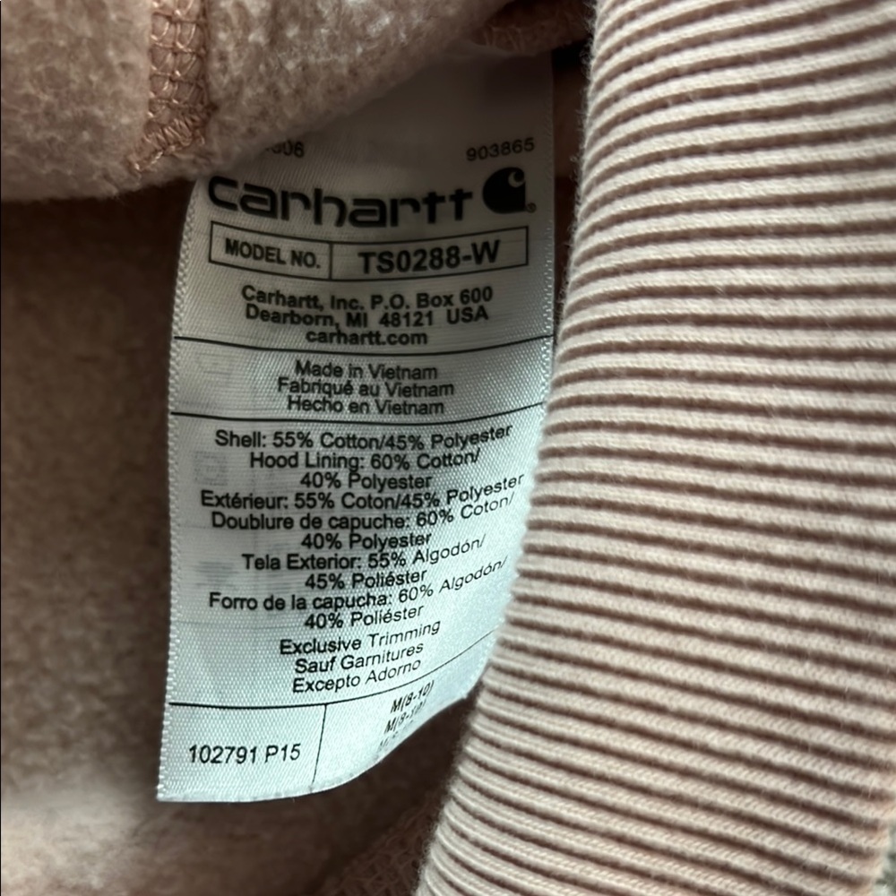 Carhartt Cream Oversized Hoodie Long Sleeve - Picture 5 of 5